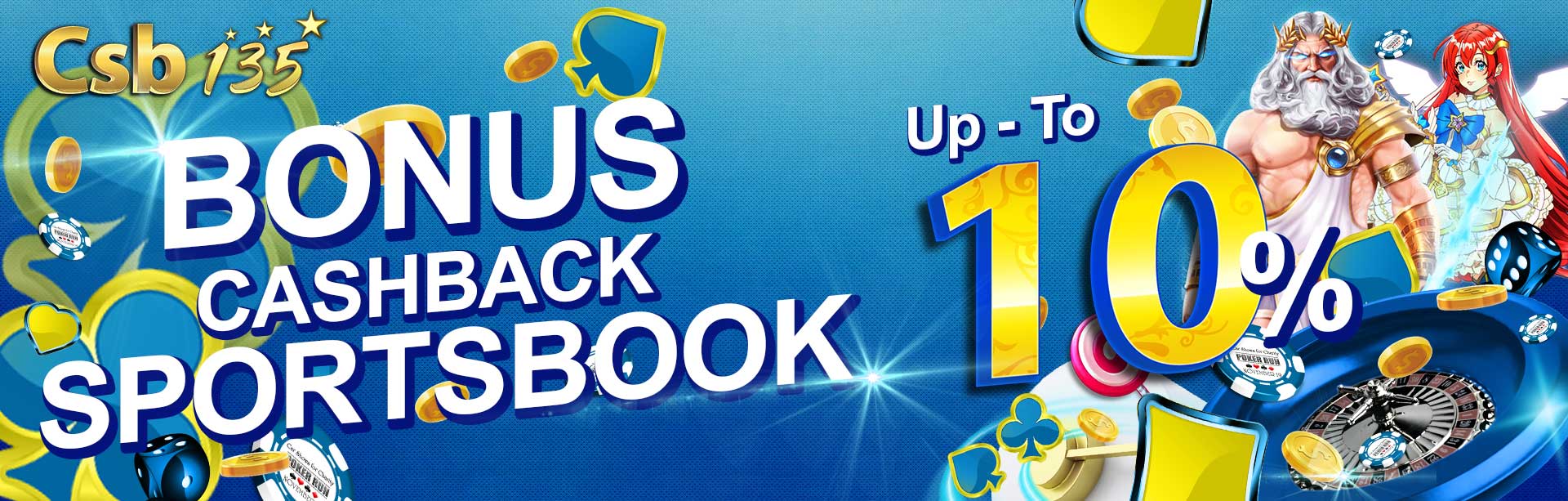 BONUS CASHBACK SPORTBOOK UP TO 10%