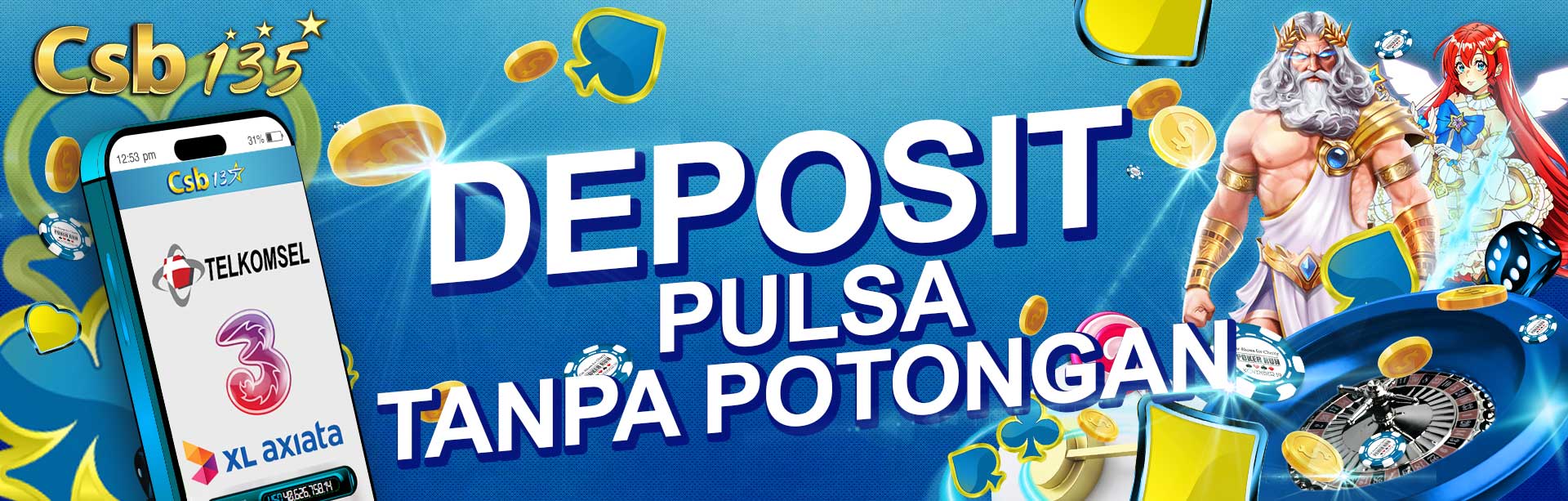 DEPOSIT PULSA TANPA POTONGAN 100%